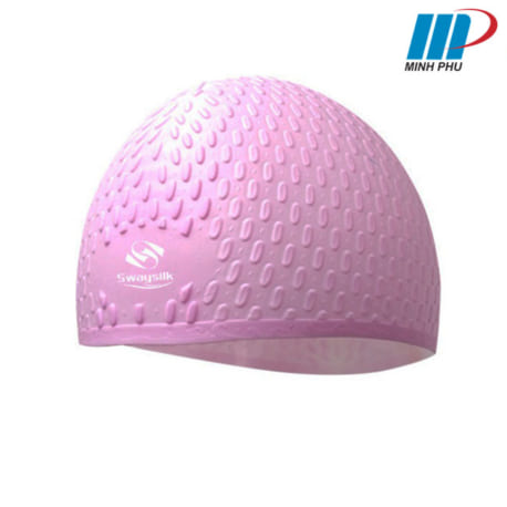 mũ bơi silicon Swaysilk màu hồng