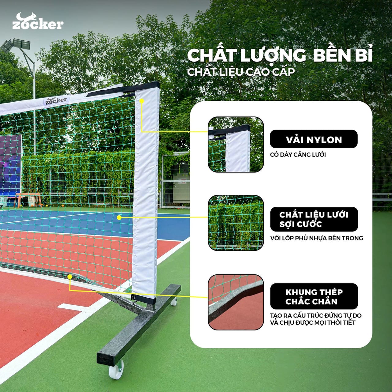 Bộ Khung lưới pickleball tập luyện ZK