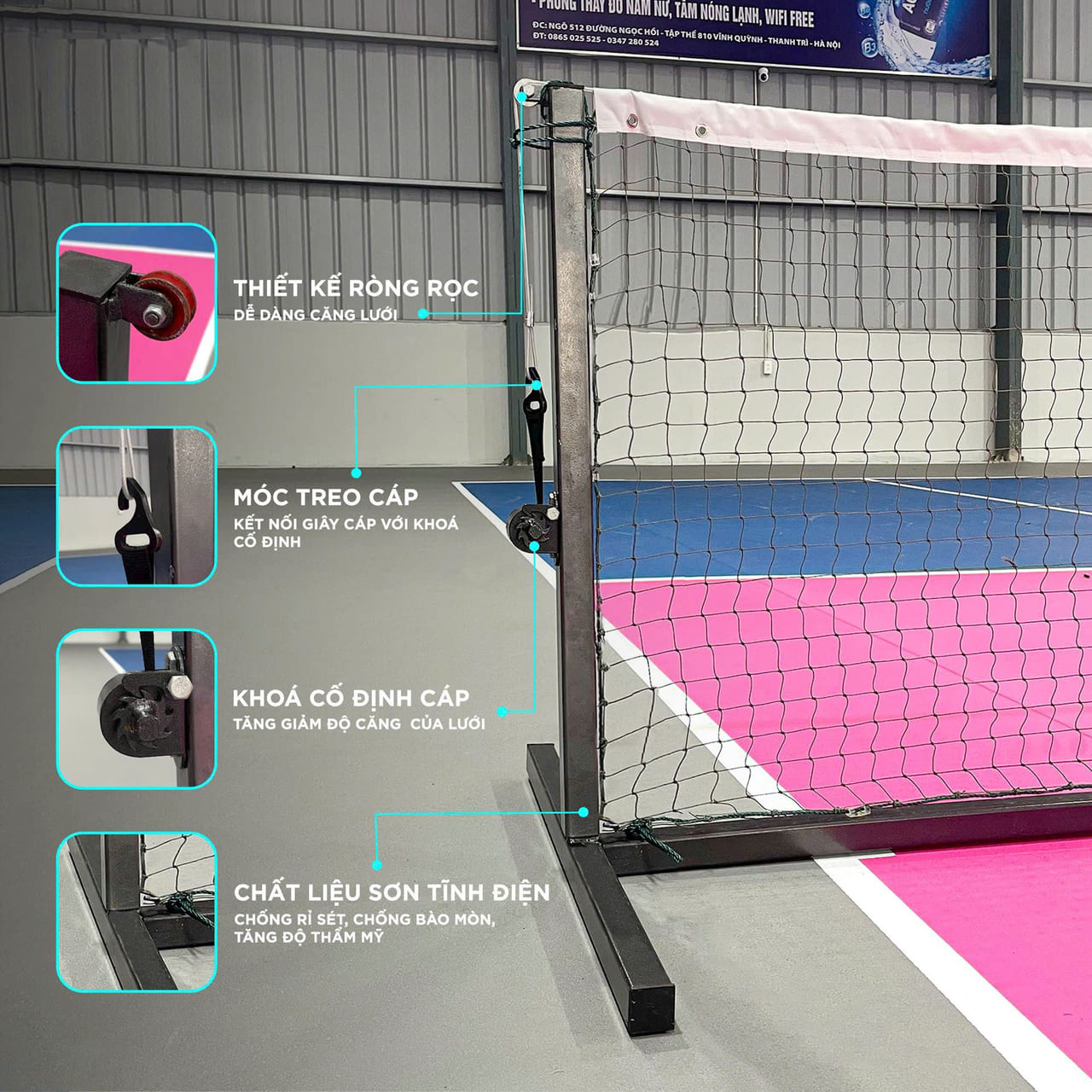 Bộ khung lưới Pickleball cao cấp Zocker LPZ40